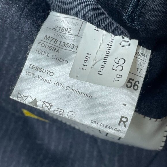 Canali Mens Black Pinstripe Cashmere Overcoat 3-Button 46R Made In Italy c159 - Picture 8 of 14